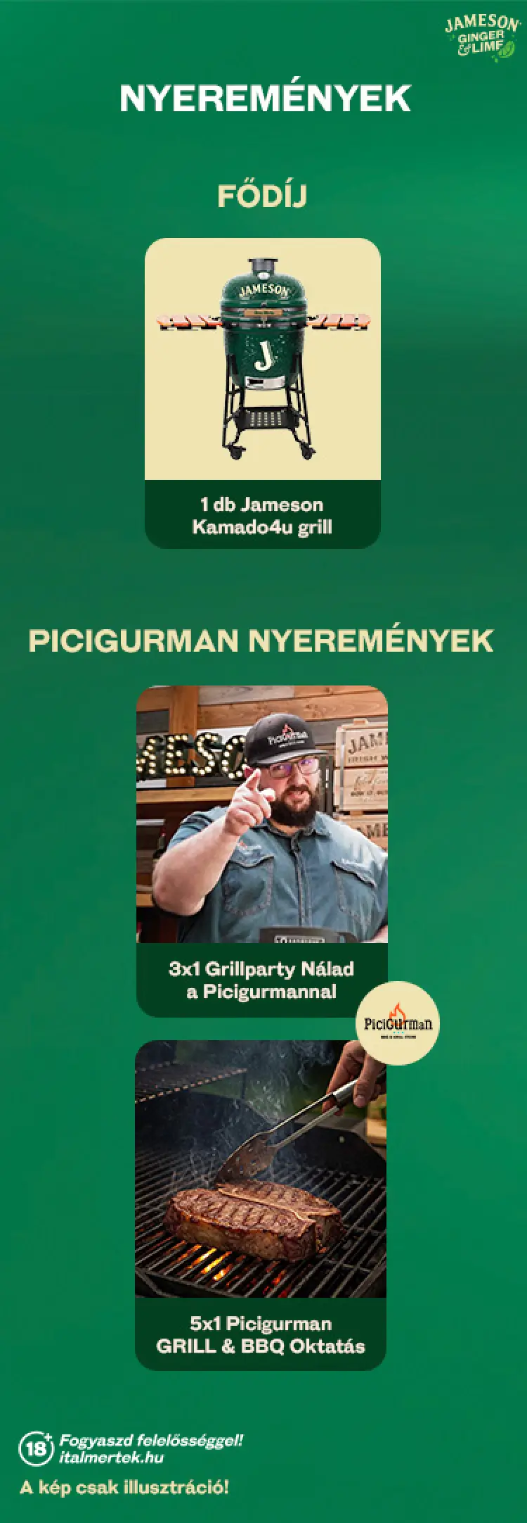 A promócióban megnyerhető nyeremények plakátképe.